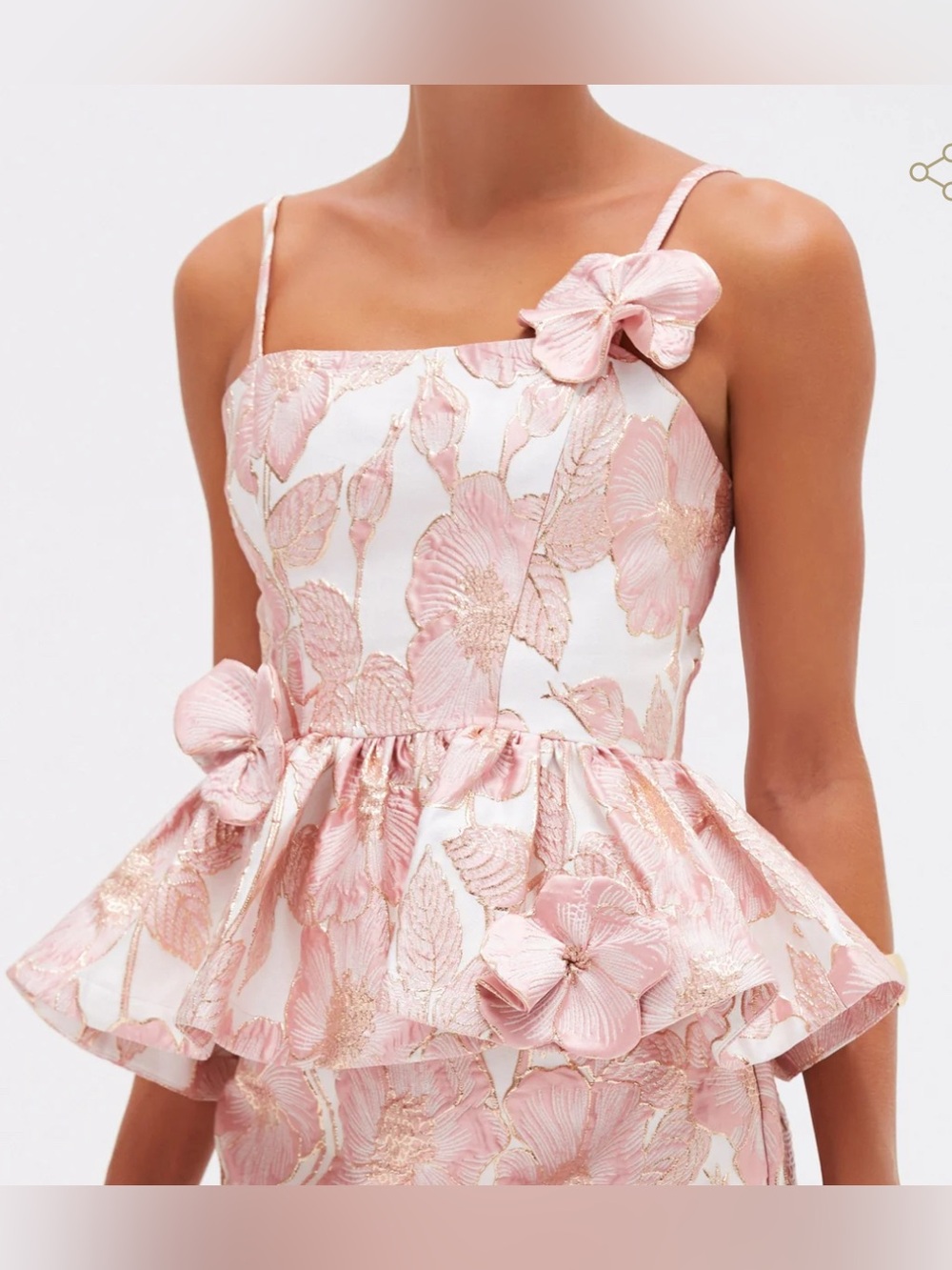 NWT Patbo Pink And Gold Petal Jacquard Top Size 8 $237